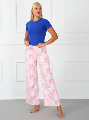 Wide Leg Pajama Bottom Pink