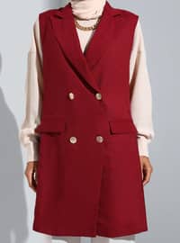 Red - Fully Lined - Shawl Collar - Vest
