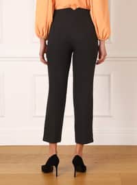 Classic Trousers Black With Collar Detail