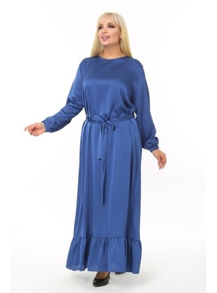 Blue - Modest Dress - Arıkan