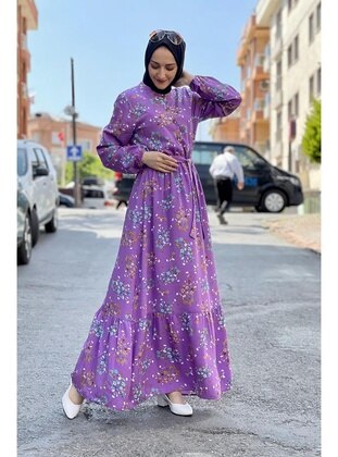 Lilac - Modest Dress - MODAPİNHAN