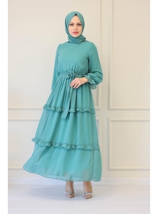 Mint - Modest Evening Dress - Meqlife