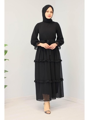 Black - Modest Evening Dress - Meqlife