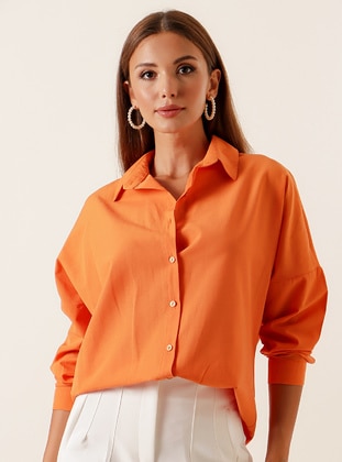 Oversized Long Basic Tunic Orange