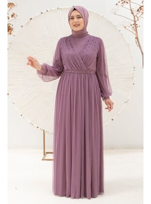 Lilac - Modest Plus Size Evening Dress - MFA Moda