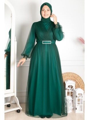 Emerald - Modest Plus Size Evening Dress - MFA Moda