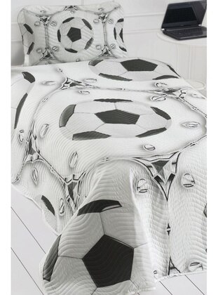 Fan Printed Single Bedspread Black And White