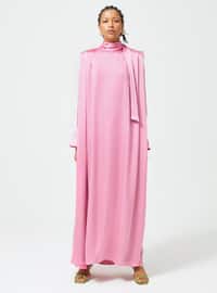 Pink - Unlined - Modest Dress