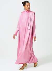 Pink - Unlined - Modest Dress
