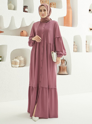 Lilac - Crew neck - Unlined - Modest Dress - Neways