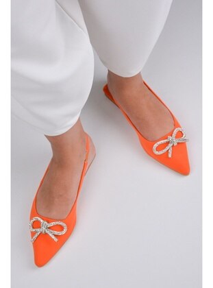 Flat - Orange - Flat Shoes - Shoeberry