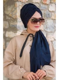 Twisted Instant And Practical Shawl Navy Blue Instant Scarf