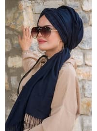 Twisted Instant And Practical Shawl Navy Blue Instant Scarf
