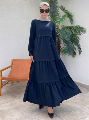 ECESUN Navy Blue Modest Dress