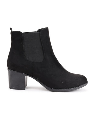 Suede 6 Cm Heel Women Boots Shoes Black