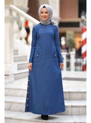 Dark Navy Blue - Modest Dress - Misskayle