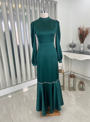 Emerald - Unlined - Crew neck - Modest Evening Dress - Rana Zenn