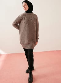 Mink - Multi - Crew neck - Unlined - Knit Tunics