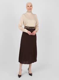 Brown - Unlined - Skirt