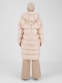 Cream - Fully Lined - Button Collar - Puffer Jackets