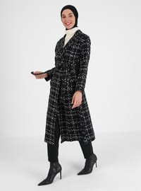 Black - Multi - Unlined - Double-Breasted - Topcoat