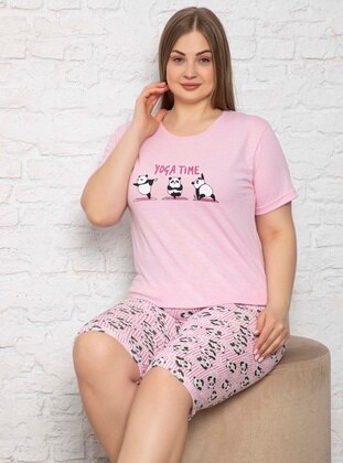Pink - Plus Size Pyjamas - Maymara
