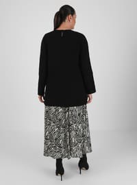 Plus Size Tunic & Skirt Co-Ord Black