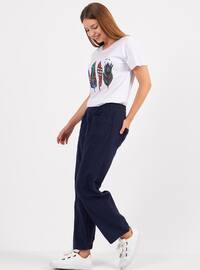 Relaxed Fit Pants Navy Blue
