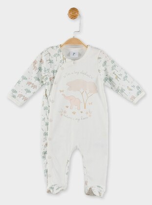 Ecru - Baby Sleepsuits - Panolino