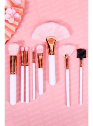 Makeup Brush Set 8 Piece | 8`` Makeup Brush Set Pink