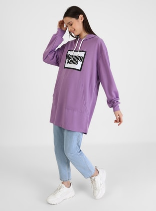 Printed - Lilac - Sweat-shirt - Muni Muni