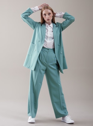 Mint - Fully Lined - Shawl Collar - Suit - SAHRA AFRA