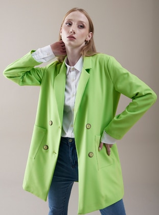 Green - Fully Lined - Shawl Collar - Jacket - SAHRA AFRA