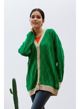 Green - Cardigan - InStyle