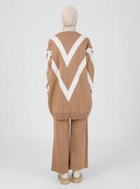 Tunic&Pants Knitwear Co-Ord Set Camel
