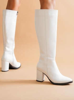 White - Boots - DİVOLYA