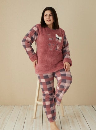 Dusty Rose - Multi - Plus Size Pyjamas - AKBENİZ