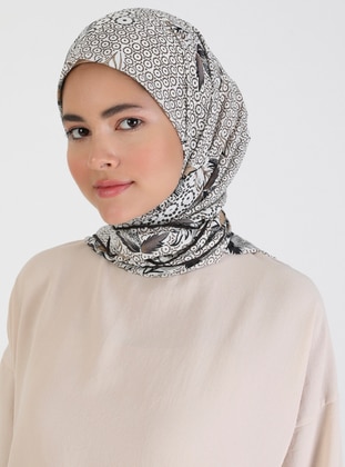 Brown -  - Printed - Scarf - Miray