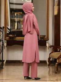 Nergis Two Piece Hijab Evening Dresses Rose