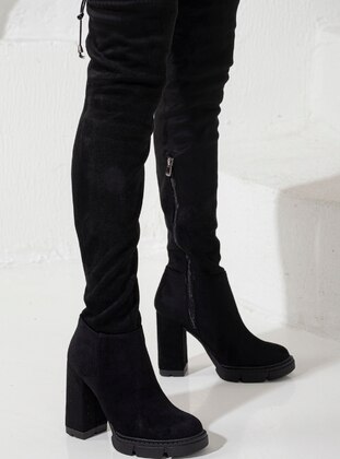 Black - Boot - Faux Leather - Boots - Shoescloud