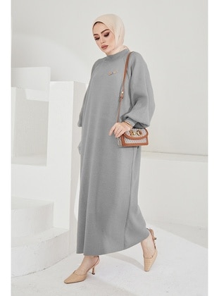 Gray - Knit Dresses - In Style