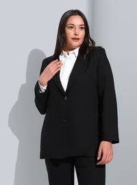 Black - Double-Breasted - Fully Lined - Plus Size Suit