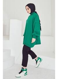 Sara Zippered Sweater Tunic Emerald Green