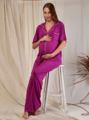 Purple - Maternity Pyjamas - Ladymina Pijama