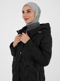 Black - Fully Lined - Polo neck - Puffer Jackets
