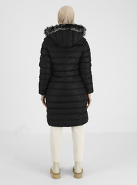 Polo Neck Puffer Jacket Black