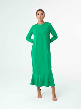 LOREEN Green Modest Dress