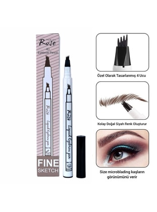 Roesia Rose Cosmetics Black Rose Microblading Effective Permanent Eyebrow Pencil Black With Serrated Tip