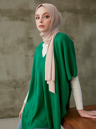 Unlined - Emerald - Knit Sweater - Womayy