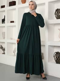 Long Zippered Abaya Emerald